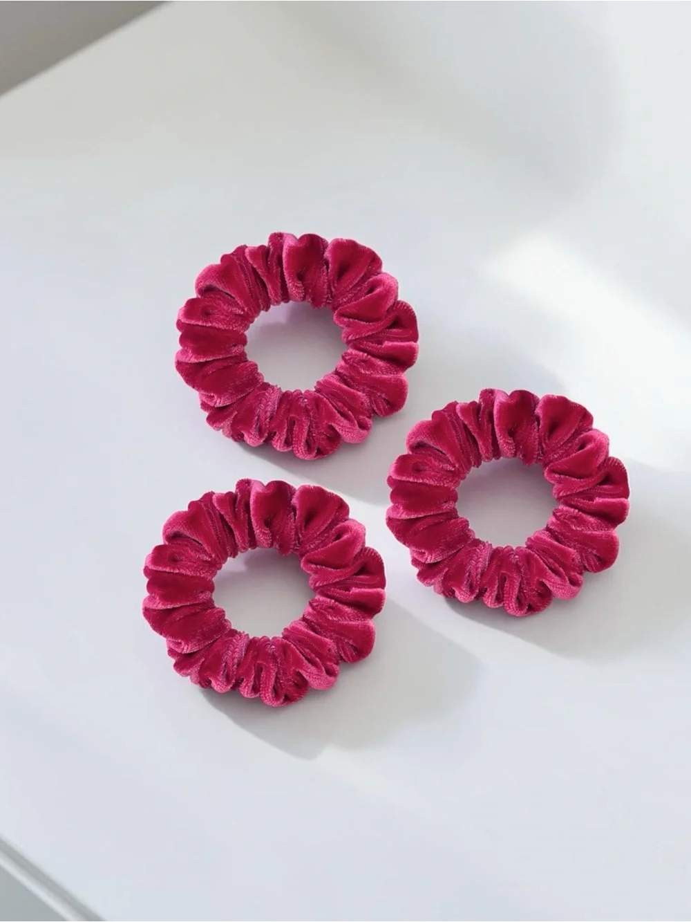 Velvet Scrunchie Set - Hot Pink Hair Accessories